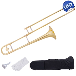 Jazz B-Flat Tenor Trombone W/ Backpack Case Cleaning Kit