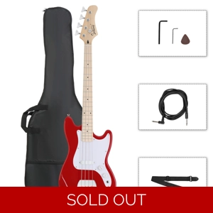 Glarry 4 String 30in Short Scale Thin Body GB Electric Bass Guitar