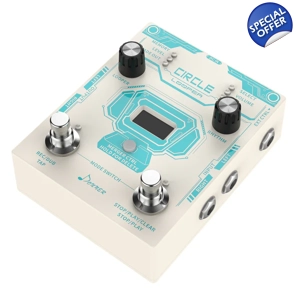 Donner Circle Looper Guitar Pedal with Drum Machine Time Display