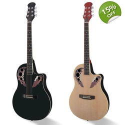 41 inch Cutawary Round Back Acoustic Guitar Spruce Top Grape Hole Black/Natural