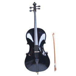 4/4 Wood Cello Bag Bow Rosin Bridge Black