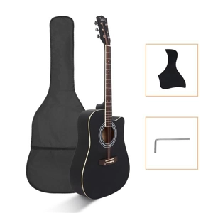 GT502 41-Inch Notch Spruce Panel Matte Edging Folk Guitar Black