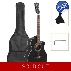Glarry GT501 40 inch Spruce Front Cutaway Folk Guitar Black