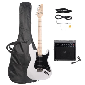 Glarry GST Electric Guitar w/20W Amplifier White