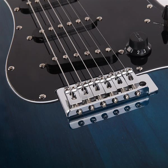 Additional Image for ST Style Electric Guitar With 20 Watt Amp Black Pickguard Dark Blue