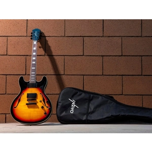 Indio Boardwalk Flamed Maple Semi Hollow Body Electric Guitar with Gig Bag,