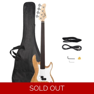 Glarry Fretless Electric Bass Guitar Full Size 4 String