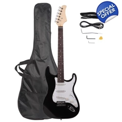 Rosewood Fingerboard Electric Guitar Black w/ White