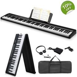 Glarry GPP-106 88 Key Folding Piano Semi-Weighted Standard Keyboards Digital P..