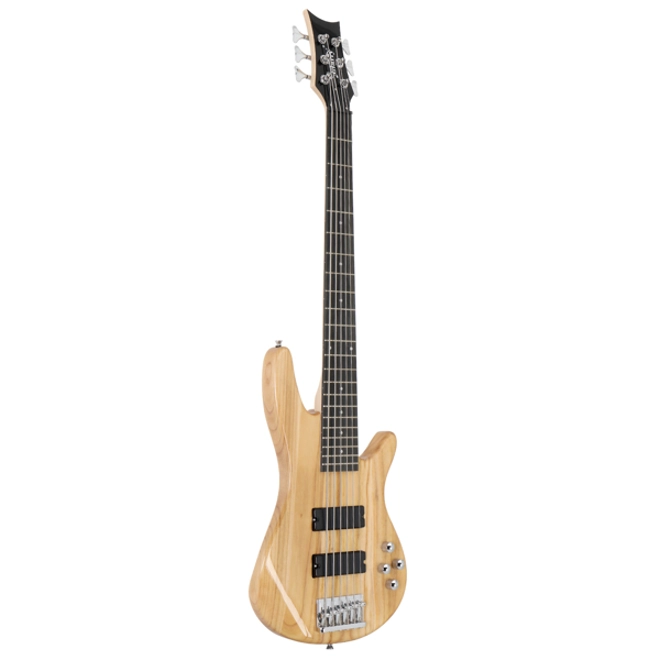 Additional Image for Glarry Full Size GIB 6 String H-H Pickup Electric Bass Guitar