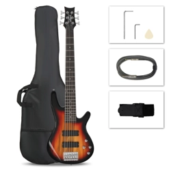 Glarry Full Size GIB 6 String H-H Pickup Electric Bass Guitar