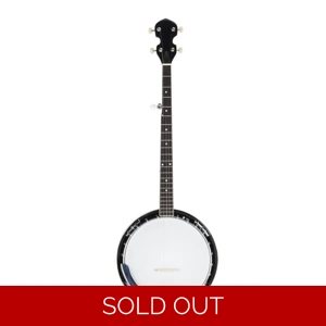 Closed back 5-string Banjo White & Wood Color