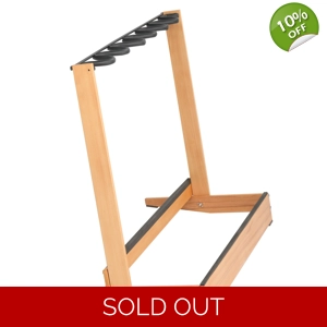 Folding Hardwood With Corrugated Metal Guitar Stand for Electric Guitar, Bass, or Acoustic Guitars