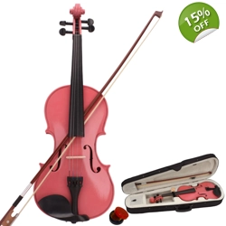 4/4 Acoustic Violin With Case Bow Rosin Pink