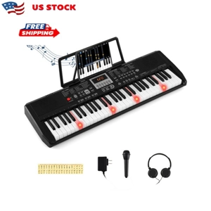 61-Key Digital Piano Keyboard with Light-Up Teaching Mode