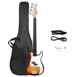 Glarry Fretless Electric Bass Guitar Full Size 4 String