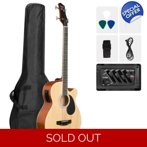 Glarry GMB101 4 string Electric Acoustic Bass Guitar Natural