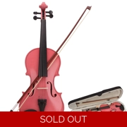 3/4 Acoustic Violin Case Bow Rosin Pink