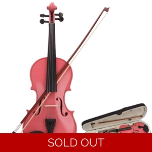 3/4 Acoustic Violin Case Bow Rosin Pink