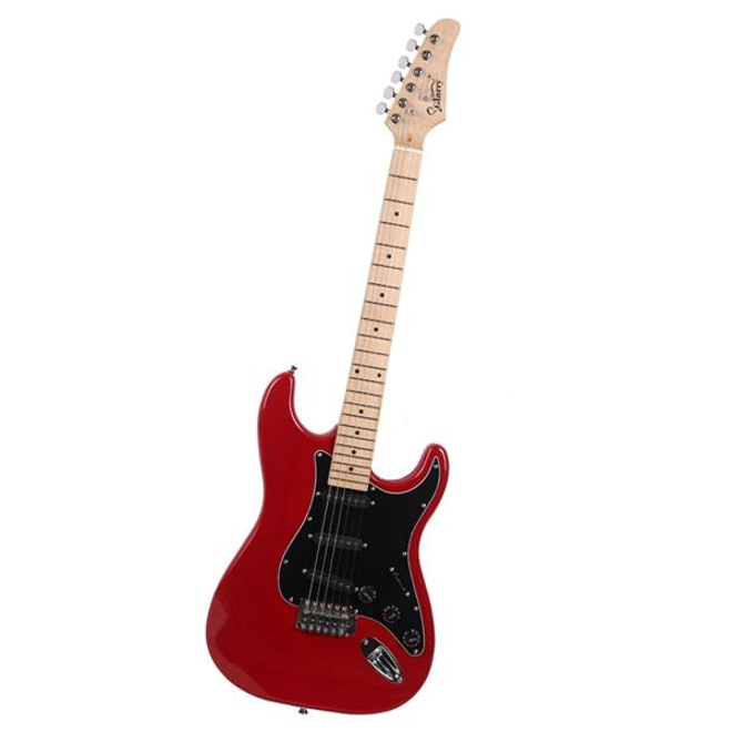 Additional Image for Glarry GST Stylish Electric Guitar Kit with Black Pickguard Red