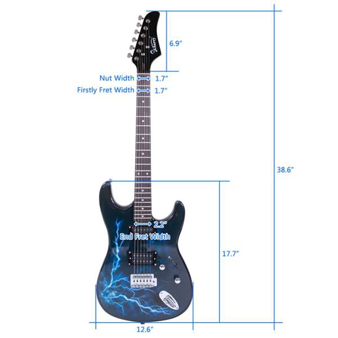 Additional Image for Glarry GST-E Electric Guitar Full Size Rosewood Fingerboard HH Pick-up