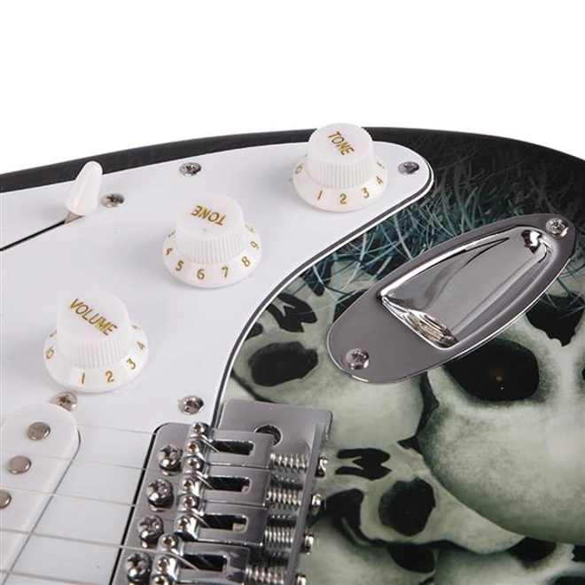 Additional Image for GST-E Electric Guitar Skulls Blue