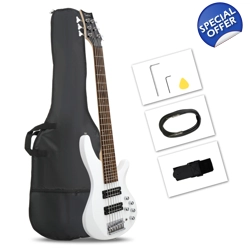 44 Inch GIB 6 String H-H Pickup Laurel Wood Fingerboard Electric Bass Guitar