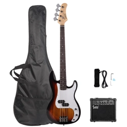 Glarry GP Electric Bass Guitar Package Sunset Color
