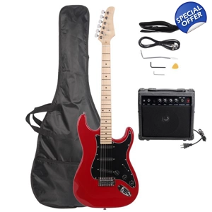ST Style Electric Guitar Kit With 20 Watt Practice Amp Red