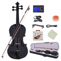 GV102 4/4 Solid Wood EQ Violin Black