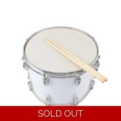 14 x10 inches Marching Drum Drumsticks Key Strap White