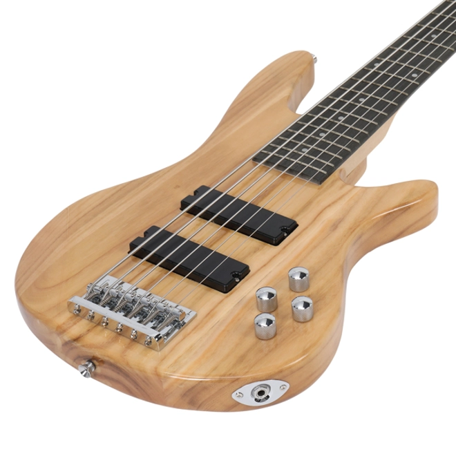 Additional Image for Glarry Full Size GIB 6 String H-H Pickup Electric Bass Guitar