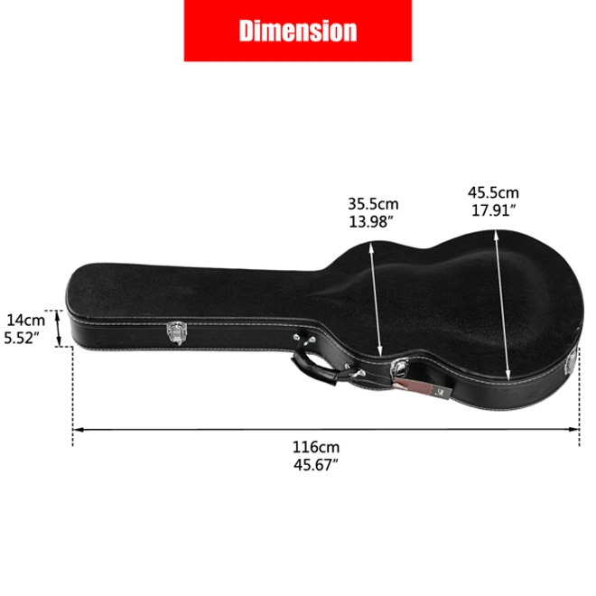 Additional Image for Fine-Grain PU Leather Hard Case for 335 Style Semi-Hollow & Hollowbody Electric Guitar