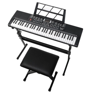 GEP-110 61 Key Keyboard with Piano Stand, Piano Bench, Built In Speakers, Accessories