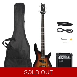 Glarry GIB 4 String Full Size Electric Bass Guitar With Amp Sunburst