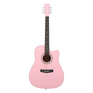 41-inch Dreadnought Cutaway Acoustic Guitar Set Pink