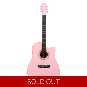 41-inch Dreadnought Cutaway Acoustic Guitar Set Pink