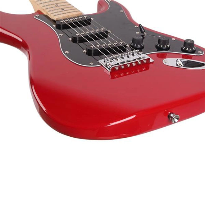Additional Image for Glarry GST Stylish Electric Guitar Kit with Black Pickguard Red