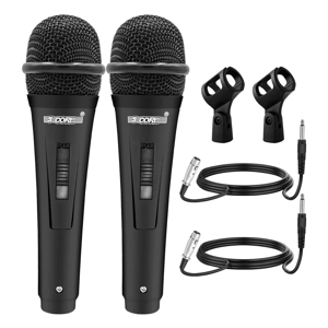 LR Microphone 2Pcs Dynamic Mic Karaoke Singing Studio Mics Handheld