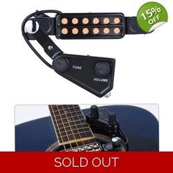 12-hole Acoustic Guitar Sound Hole Pickup Magnetic Transducer with Tone Volume..