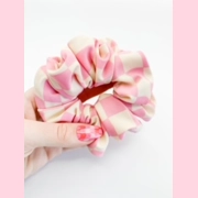 Pink Checkerboard Scrunchie