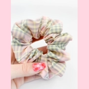 Pink Plaid Scrunchie