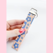 Blue Checker Wristlet