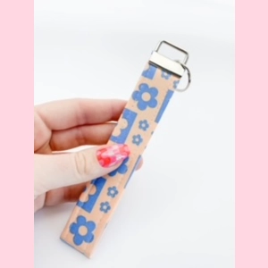 Blue Checker Wristlet