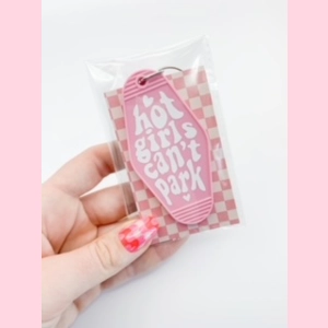 Hot Girls Can't Park Motel Keychain