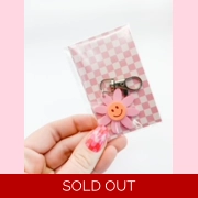 Pink Smiley Keychain