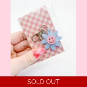 Blue Smiley Keychain