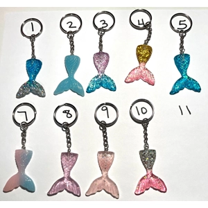 Mermaid tails; keychains or zipper pulls