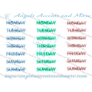 Days of the week stickers