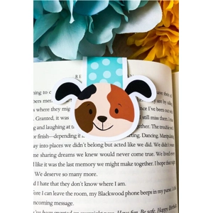 Puppy magnetic bookmark (blue) - Emily Cromwell
